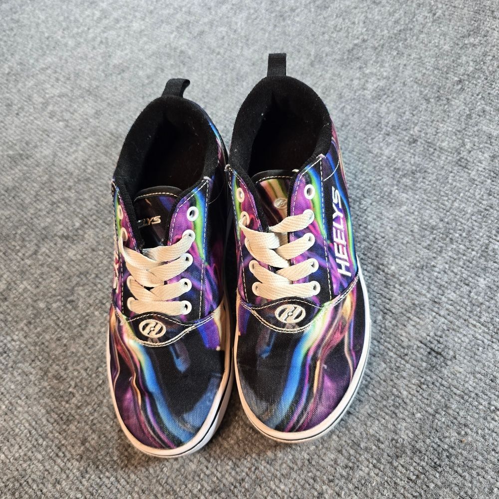 Heelys Kids Black Purple Multicolor Skate Shoes Size 4 Lace Up - Picture 2 of 9